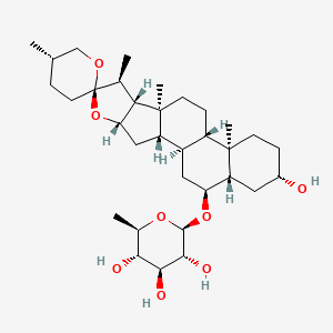 molecular formula C33H54O8 B14763615 (2R,3R,4S,5S,6R)-2-[(1R,2S,4S,5'S,6R,7S,8R,9S,12S,13R,16S,18S,19S)-16-hydroxy-5',7,9,13-tetramethylspiro[5-oxapentacyclo[10.8.0.02,9.04,8.013,18]icosane-6,2'-oxane]-19-yl]oxy-6-methyloxane-3,4,5-triol 