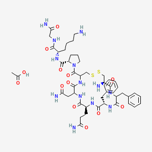 H-Cys(1)-DL-Phe-Phe-Gln-DL-Asn-DL-Cys(1)-Pro-Lys-Gly-NH2.CH3CO2H