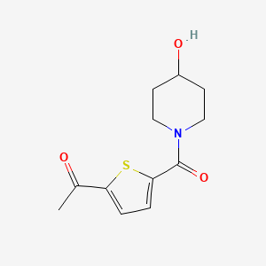 molecular formula C12H15NO3S B1476363 1-(5-(4-Hydroxypiperidine-1-carbonyl)thiophen-2-yl)ethan-1-one CAS No. 2098046-38-7