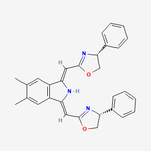 molecular formula C30H27N3O2 B14763682 (4R,4'R)-2,2'-(((1Z,3Z)-5,6-Dimethylisoindoline-1,3-diylidene)bis(methanylylidene))bis(4-phenyl-4,5-dihydrooxazole) 