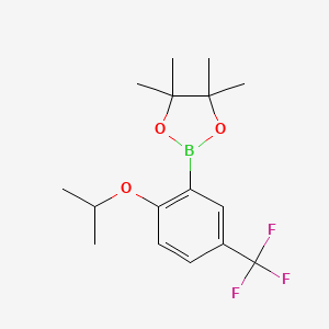 molecular formula C16H22BF3O3 B14763716 2-(2-Isopropoxy-5-(trifluoromethyl)phenyl)-4,4,5,5-tetramethyl-1,3,2-dioxaborolane 