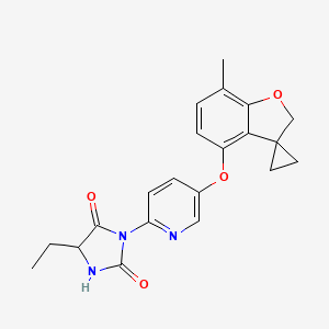 molecular formula C21H21N3O4 B14763795 5-ethyl-3-[5-(7-methylspiro[2H-1-benzofuran-3,1'-cyclopropane]-4-yl)oxypyridin-2-yl]imidazolidine-2,4-dione 