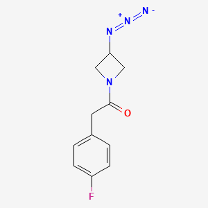 molecular formula C11H11FN4O B1476386 1-(3-叠氮代氮杂环丁-1-基)-2-(4-氟苯基)乙烷-1-酮 CAS No. 2098066-28-3