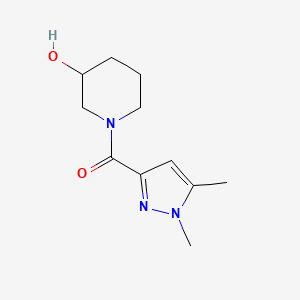 molecular formula C11H17N3O2 B1476387 (1,5-二甲基-1H-吡唑-3-基)(3-羟基哌啶-1-基)甲酮 CAS No. 1692551-25-9