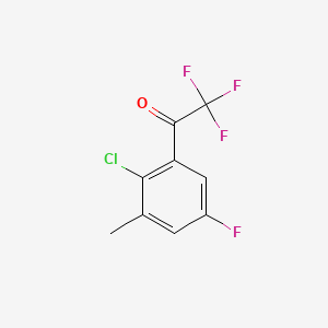 molecular formula C9H5ClF4O B14763906 1-(2-Chloro-5-fluoro-3-methylphenyl)-2,2,2-trifluoroethanone 