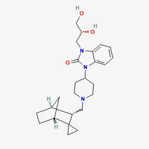 molecular formula C25H35N3O3 B14763909 1-[(2R)-2,3-dihydroxypropyl]-3-[1-[[(1S,2S,4R)-spiro[bicyclo[2.2.1]heptane-3,1'-cyclopropane]-2-yl]methyl]piperidin-4-yl]benzimidazol-2-one 