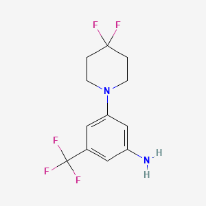 molecular formula C12H13F5N2 B14763917 3-(4,4-Difluoropiperidin-1-yl)-5-(trifluoromethyl)aniline 