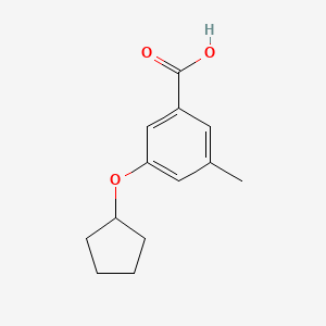 molecular formula C13H16O3 B14763935 3-(Cyclopentyloxy)-5-methylbenzoic acid 