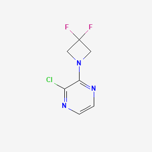 molecular formula C7H6ClF2N3 B1476396 2-氯-3-(3,3-二氟氮杂环丁-1-基)吡嗪 CAS No. 2091696-72-7