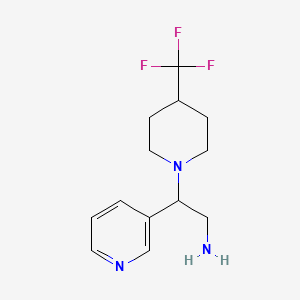 molecular formula C13H18F3N3 B14763966 2-Pyridin-3-yl-2-[4-(trifluoromethyl)piperidin-1-yl]ethanamine 