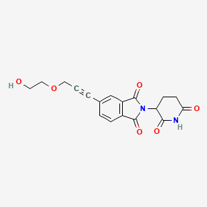 molecular formula C18H16N2O6 B14764027 Thalidomide-5'-propargyl-PEG1-OH 