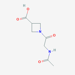 molecular formula C8H12N2O4 B1476407 1-(アセチルグリシル)アゼチジン-3-カルボン酸 CAS No. 2098066-62-5