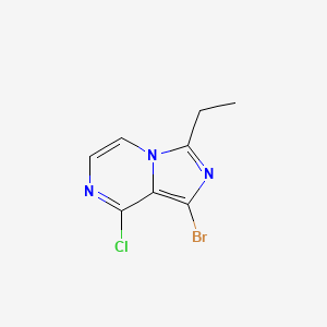 molecular formula C8H7BrClN3 B14764096 1-Bromo-8-chloro-3-ethylimidazo[1,5-a]pyrazine 