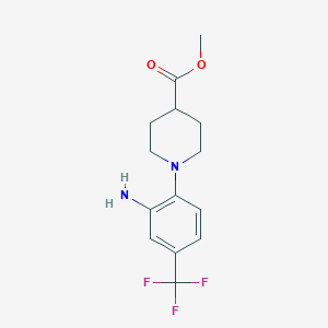 molecular formula C14H17F3N2O2 B14764122 Methyl 1-(2-amino-4-(trifluoromethyl)phenyl)piperidine-4-carboxylate 