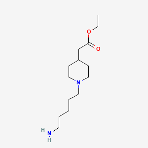 molecular formula C14H28N2O2 B14764184 Ethyl 2-(1-(5-aminopentyl)piperidin-4-yl)acetate 