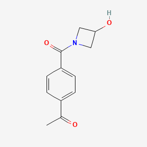 molecular formula C12H13NO3 B1476420 1-(4-(3-Hydroxyazetidine-1-carbonyl)phenyl)ethan-1-one CAS No. 2092039-71-7