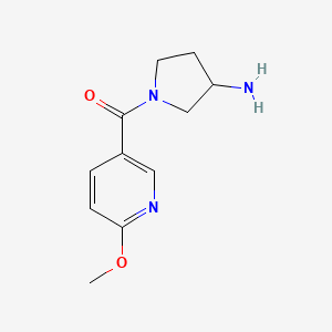 molecular formula C11H15N3O2 B1476428 (3-氨基吡咯烷-1-基)(6-甲氧基吡啶-3-基)甲苯酮 CAS No. 2098081-88-8