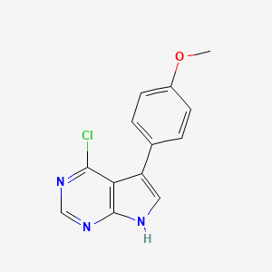 molecular formula C13H10ClN3O B14764335 4-chloro-5-(4-methoxyphenyl)-7H-pyrrolo[2,3-d]pyrimidine 