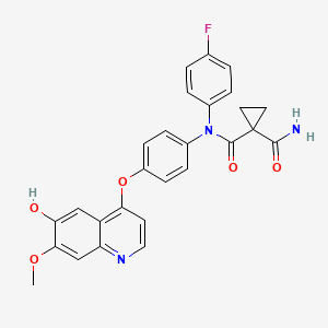 molecular formula C27H22FN3O5 B14764407 N-(4-fluorophenyl)-N-(4-((6-hydroxy-7-methoxyquinolin-4-yl)oxy)phenyl)cyclopropane-1,1-dicarboxamide 