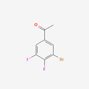 molecular formula C8H5BrFIO B14764488 1-(3-Bromo-4-fluoro-5-iodophenyl)ethanone 