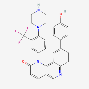 9-(4-Hydroxyphenyl)-1-(4-(piperazin-1-yl)-3-(trifluoromethyl)phenyl)benzo[h][1,6]naphthyridin-2(1H)-one