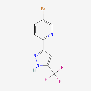 molecular formula C9H5BrF3N3 B14764503 5-Bromo-2-[3-(trifluoromethyl)-5-pyrazolyl]pyridine 