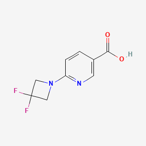 molecular formula C9H8F2N2O2 B1476454 6-(3,3-二氟氮杂环丁-1-基)烟酸 CAS No. 2090957-68-7