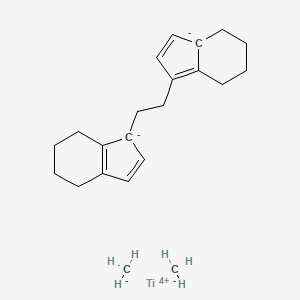 molecular formula C22H30Ti B14764587 carbanide;1-[2-(4,5,6,7-tetrahydroinden-3a-id-1-yl)ethyl]-4,5,6,7-tetrahydroinden-1-ide;titanium(4+) CAS No. 160335-85-3