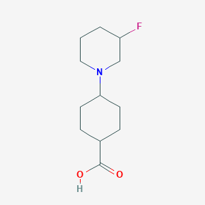 4-(3-Fluoropiperidin-1-yl)cyclohexane-1-carboxylic acid