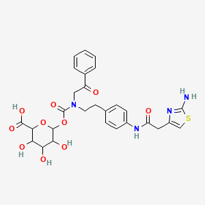 6-[2-[4-[[2-(2-Amino-1,3-thiazol-4-yl)acetyl]amino]phenyl]ethyl-phenacylcarbamoyl]oxy-3,4,5-trihydroxyoxane-2-carboxylic acid