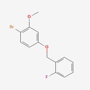 molecular formula C14H12BrFO2 B14764614 1-Bromo-4-((2-fluorobenzyl)oxy)-2-methoxybenzene 