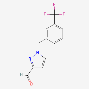 molecular formula C12H9F3N2O B14764653 1-(3-(Trifluoromethyl)benzyl)-1H-pyrazole-3-carbaldehyde 