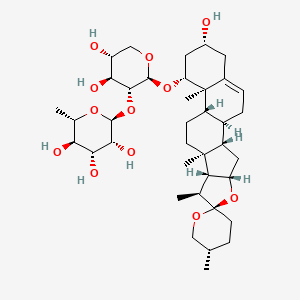 molecular formula C38H60O12 B14764659 (2S,3R,4R,5R,6S)-2-[(2S,3R,4S,5R)-4,5-dihydroxy-2-[(1S,2S,4S,5'S,6R,7S,8R,9S,12S,13R,14R,16R)-16-hydroxy-5',7,9,13-tetramethylspiro[5-oxapentacyclo[10.8.0.02,9.04,8.013,18]icos-18-ene-6,2'-oxane]-14-yl]oxyoxan-3-yl]oxy-6-methyloxane-3,4,5-triol 