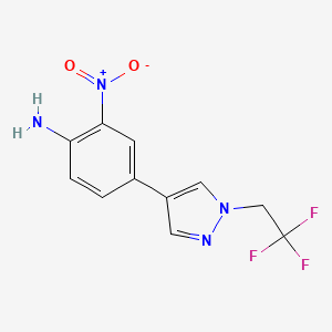 2-Nitro-4-(1-(2,2,2-trifluoroethyl)-1H-pyrazol-4-yl)aniline