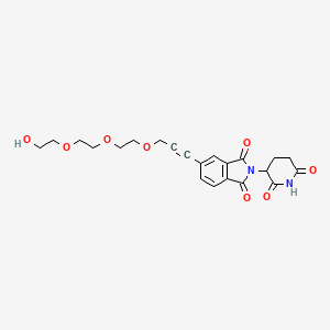 molecular formula C22H24N2O8 B14764694 Thalidomide-5'-propargyl-PEG3-OH 