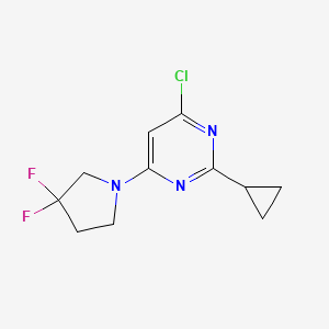 molecular formula C11H12ClF2N3 B1476471 4-クロロ-2-シクロプロピル-6-(3,3-ジフルオロピロリジン-1-イル)ピリミジン CAS No. 1994544-10-3