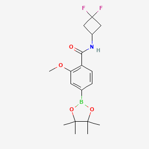 molecular formula C18H24BF2NO4 B14764740 N-(3,3-Difluorocyclobutyl)-2-methoxy-4-(4,4,5,5-tetramethyl-1,3,2-dioxaborolan-2-yl)benzamide 