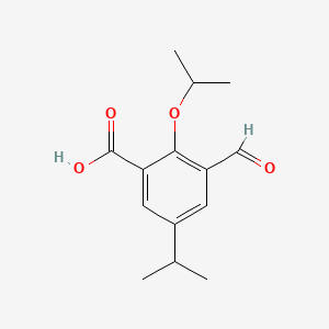 molecular formula C14H18O4 B14764763 3-Formyl-2-isopropoxy-5-isopropylbenzoic acid 