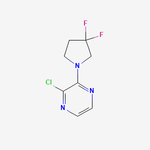 molecular formula C8H8ClF2N3 B1476494 2-氯-3-(3,3-二氟代吡咯烷-1-基)吡嗪 CAS No. 1936669-15-6