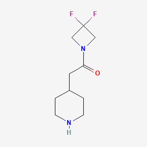 molecular formula C10H16F2N2O B1476504 1-(3,3-二氟氮杂环丁烷-1-基)-2-(哌啶-4-基)乙烷-1-酮 CAS No. 2091581-65-4