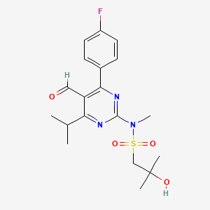 N-(4-(4-fluorophenyl)-5-formyl-6-isopropylpyrimidin-2-yl)-2-hydroxy-N,2-dimethylpropane-1-sulfonamide