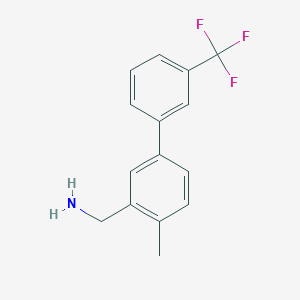 (4-Methyl-3'-(trifluoromethyl)-[1,1'-biphenyl]-3-yl)methanamine