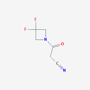 molecular formula C6H6F2N2O B1476528 3-(3,3-二氟氮杂环丁-1-基)-3-氧代丙腈 CAS No. 1851137-71-7
