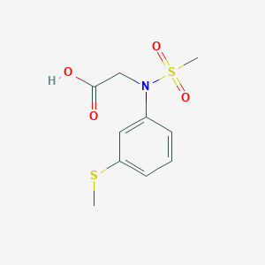 molecular formula C10H13NO4S2 B1476535 N-(甲磺酰基)-N-[3-(甲硫基)苯基]甘氨酸 CAS No. 1858251-81-6
