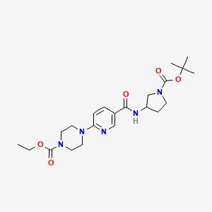 Ethyl 4-[5-[[(3R)-1-tert-Butoxycarbonylpyrrolidin-3-yl]carbamoyl]-2-pyridyl]piperazine-1-carboxylate