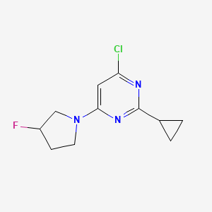 molecular formula C11H13ClFN3 B1476554 4-Chloro-2-cyclopropyl-6-(3-fluoropyrrolidin-1-yl)pyrimidine CAS No. 2008447-46-7