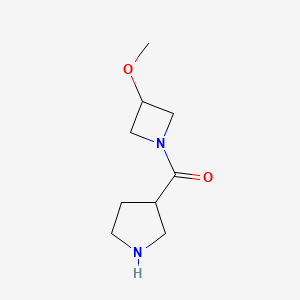 molecular formula C9H16N2O2 B1476589 (3-Methoxyazetidin-1-yl)(pyrrolidin-3-yl)methanone CAS No. 1878293-92-5