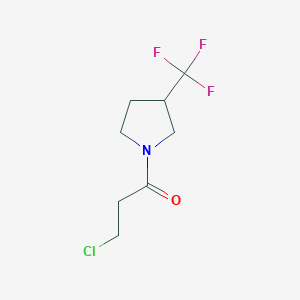 molecular formula C8H11ClF3NO B1476604 3-Chloro-1-(3-(trifluoromethyl)pyrrolidin-1-yl)propan-1-one CAS No. 1864742-49-3