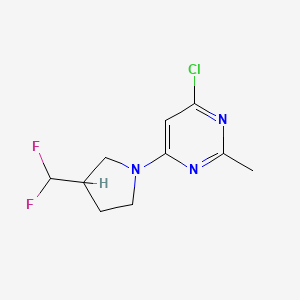molecular formula C10H12ClF2N3 B1476623 4-Chloro-6-(3-(difluoromethyl)pyrrolidin-1-yl)-2-methylpyrimidine CAS No. 2098077-83-7