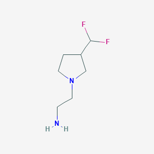 molecular formula C7H14F2N2 B1476634 2-(3-(Difluoromethyl)pyrrolidin-1-yl)ethan-1-amine CAS No. 2098102-02-2